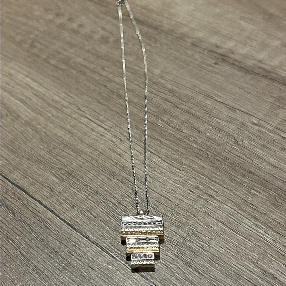 Brighton Elegant Silver and Gold Pendant Necklace
